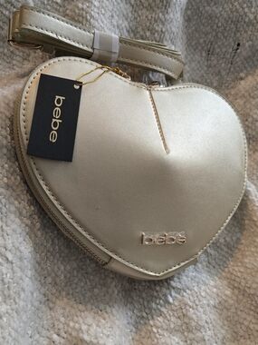bebe Gold Heart Crossbody Bag